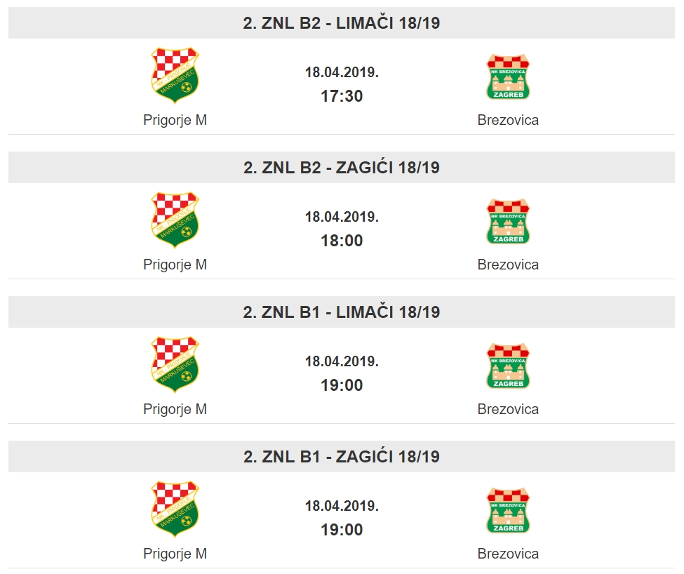 Danas utakmice Zagića i Limača protiv NK Brezovice